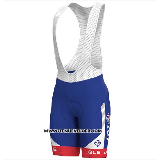 2018 Maillot Ciclismo Groupama FDJ Prs Blanc et Bleu Manches Courtes et Cuissard